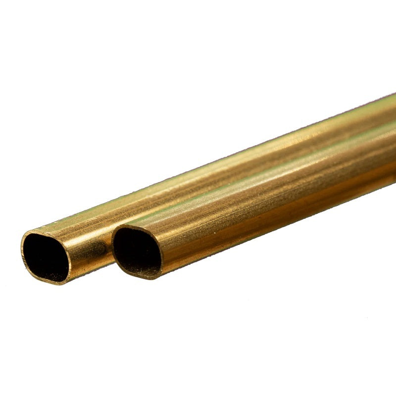K&S Brass Oval Tube (Small): 0.014" Wall x 12" Long (1 Piece)