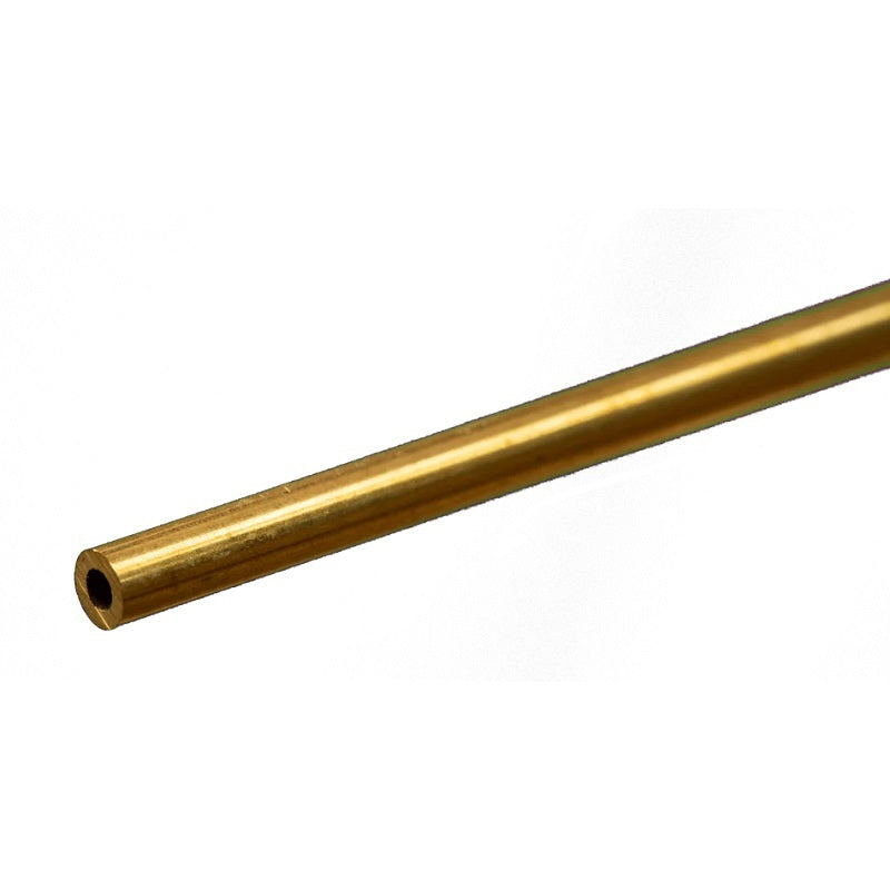 K&S Round Brass Tube: 1/8" OD x 0.029" Wall x 12" Long (1 Piece)