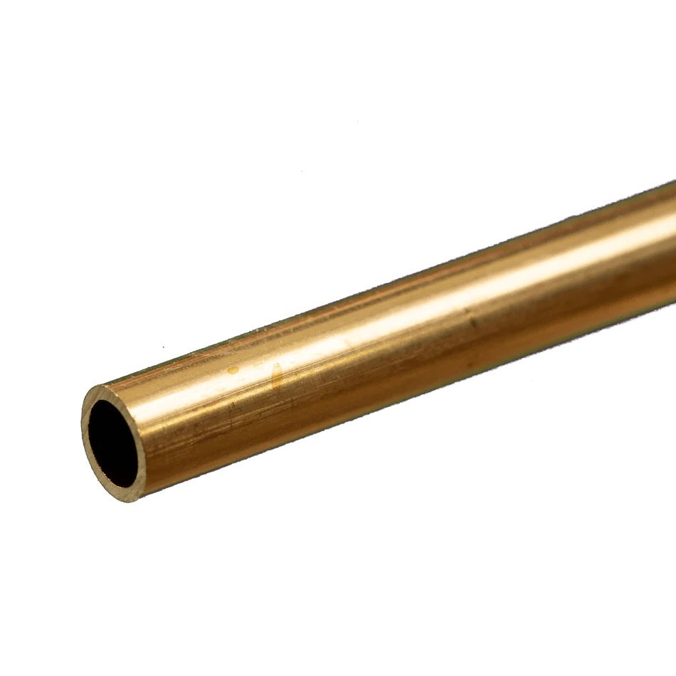 K&S Round Brass Tube: 1/4" OD x 0.029" Wall x 12" Long (1 Piece)