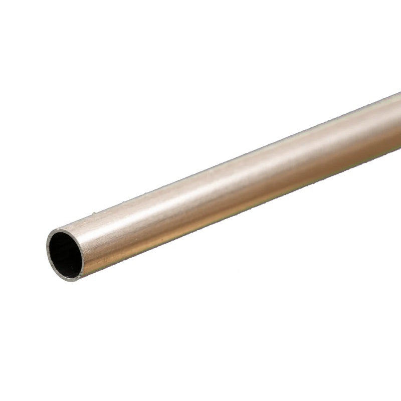K&S Round Aluminum Tube: 9/16" OD x 0.029" Wall x 12" Long (1 Piece)
