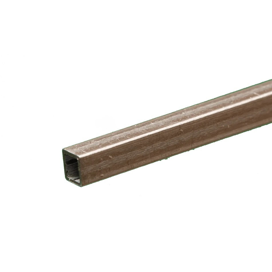 K&S 83011 SQUARE ALUMINUM TUBE .014 WALL (12IN LENGTHS) 1/8IN (1 TUBE)