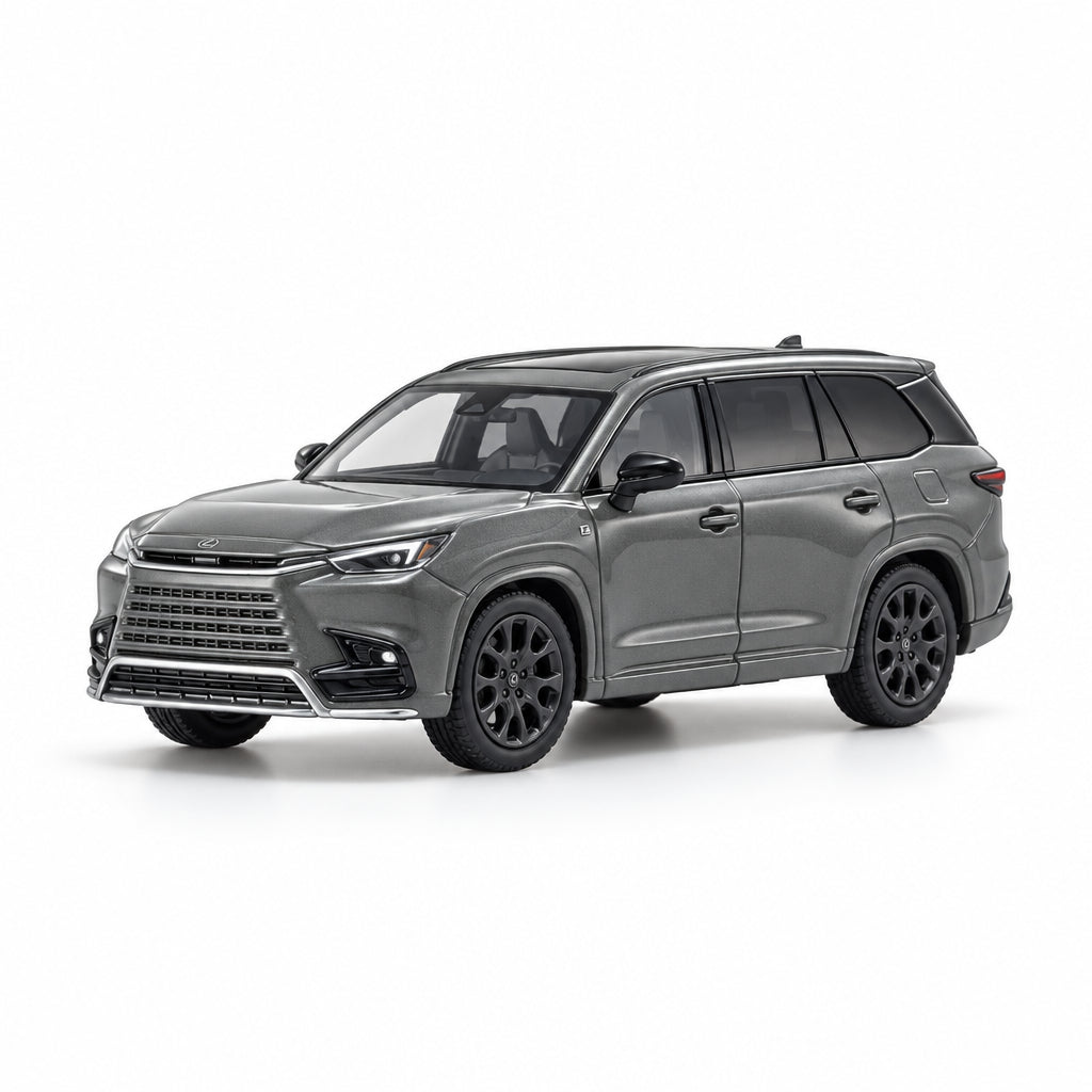 Grey SUV on white background