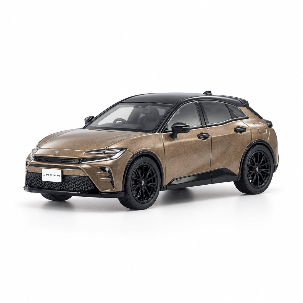 A metallic bronze compact SUV with a black roof and black wheels, shown from a three-quarter front angle on a clean white studio background.