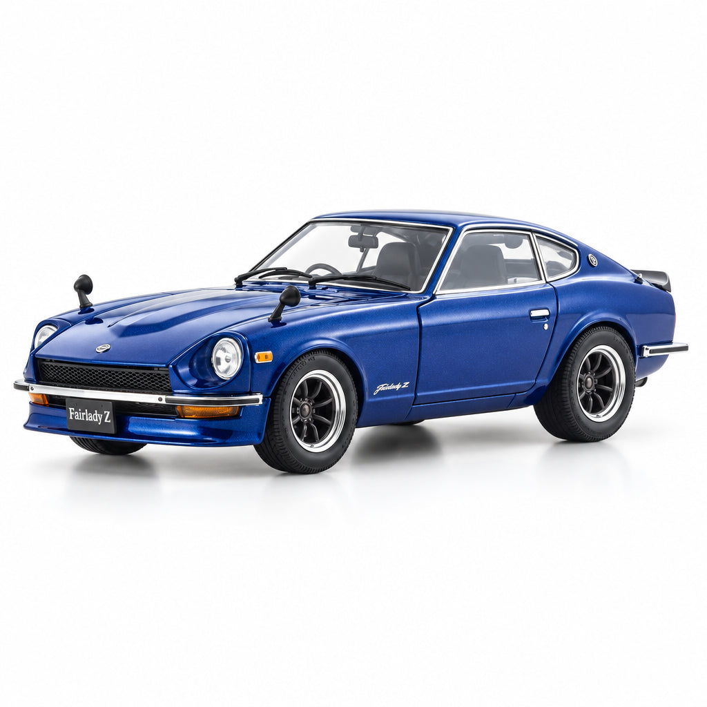 Blue Nissan Fairlady Z car on a white background
