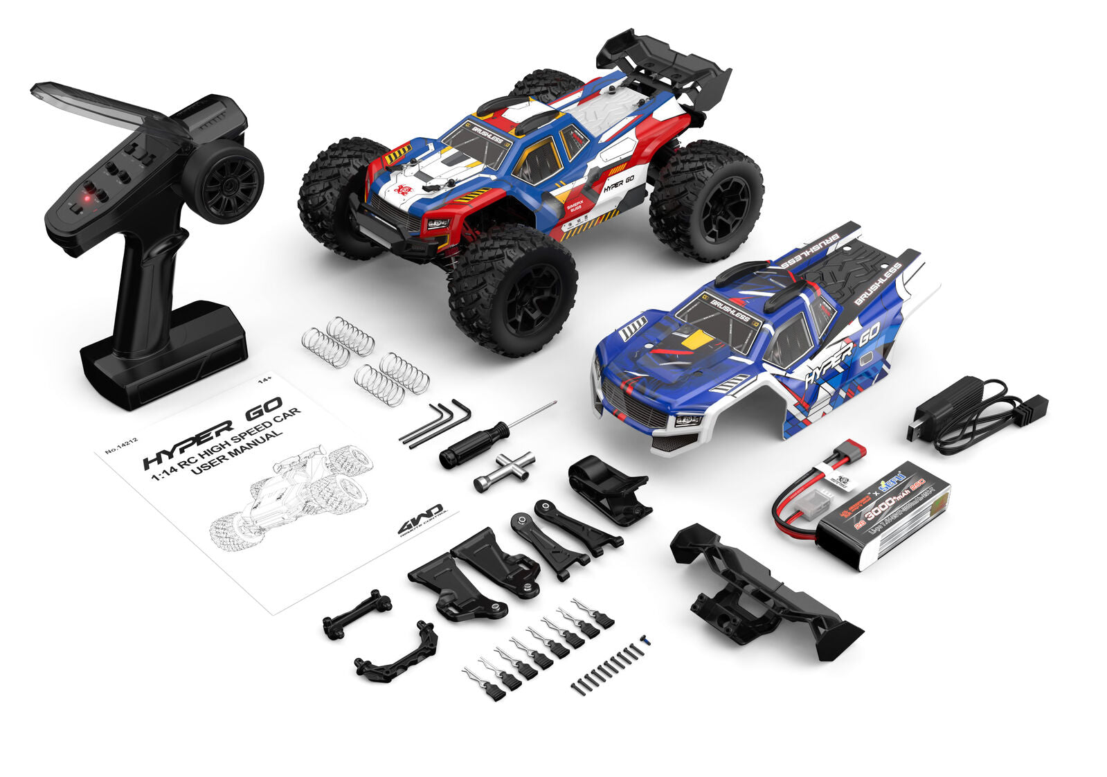 MJX HyperGo 14212 Brushless RC Truggy 1/14 Scale 4WD