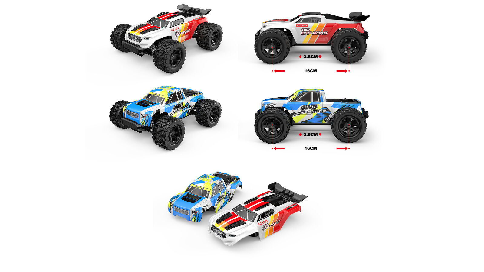 MJX 1/18 HyperGo 2.4G 4WD Brushed RC Truck - MJX-18208
