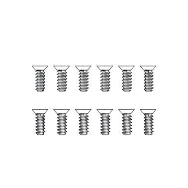 MJX Countersunk Flat Head Screws (12pcs)  [M26645] - [Sunshine-Coast] - MJX - [RC-Car] - [Scale-Model]