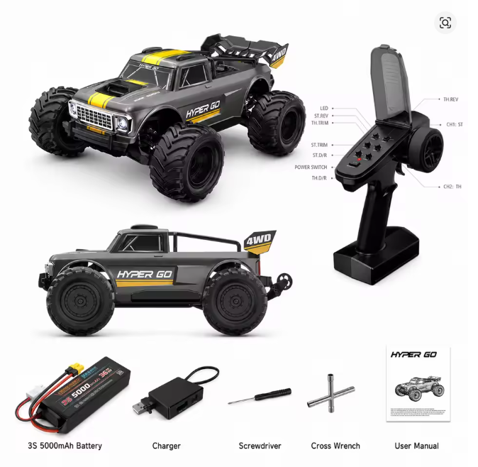 MJX HyperGo 10210 1/10 4WD Brushless RC Truck (Includes Battery & Charger)