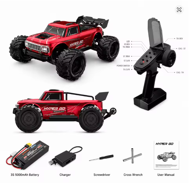 MJX HyperGo 10210 1/10 4WD Brushless RC Truck (Includes Battery & Charger)