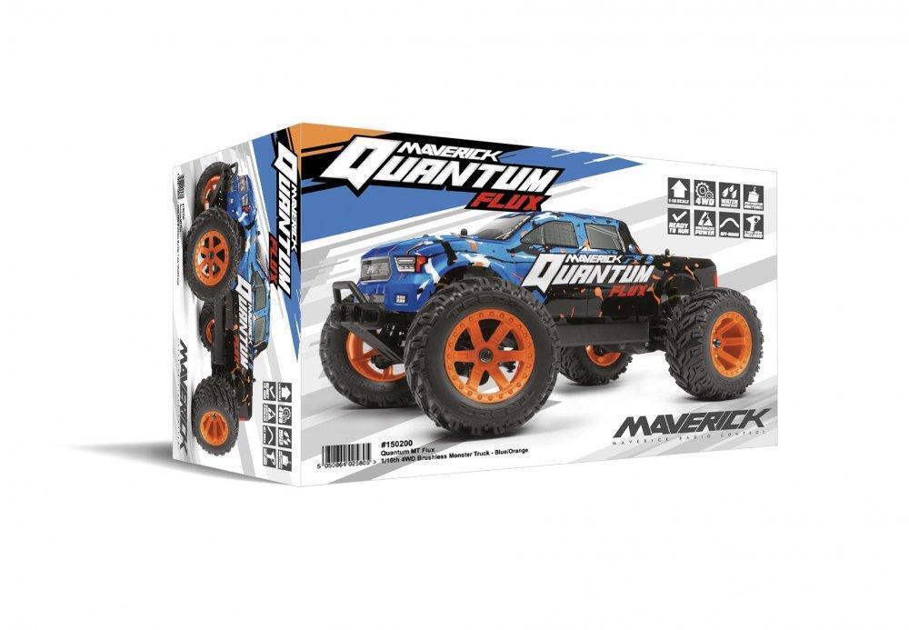 Maverick Quantum MT 1/10 4WD Flux 80A Brushless Electric Monster Truck (Blue/Orange) [150202] - [Sunshine-Coast] - Maverick - [RC-Car] - [Scale-Model]