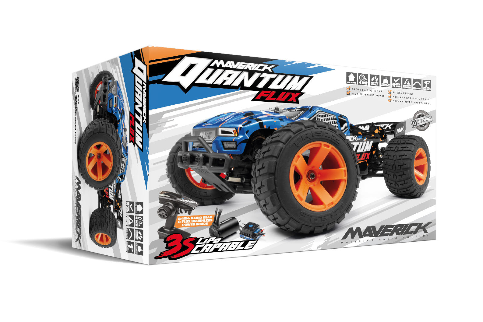 Maverick Quantum XT 1/10 4WD Flux 80A Brushless Electric Truggy (Blue/Orange) [150207]