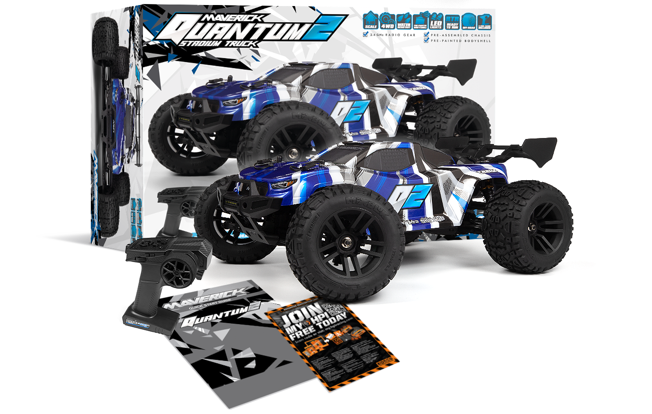 Maverick Quantum2 XT 1/10th Stadium Truck -Blue -  Item No.: MV150402