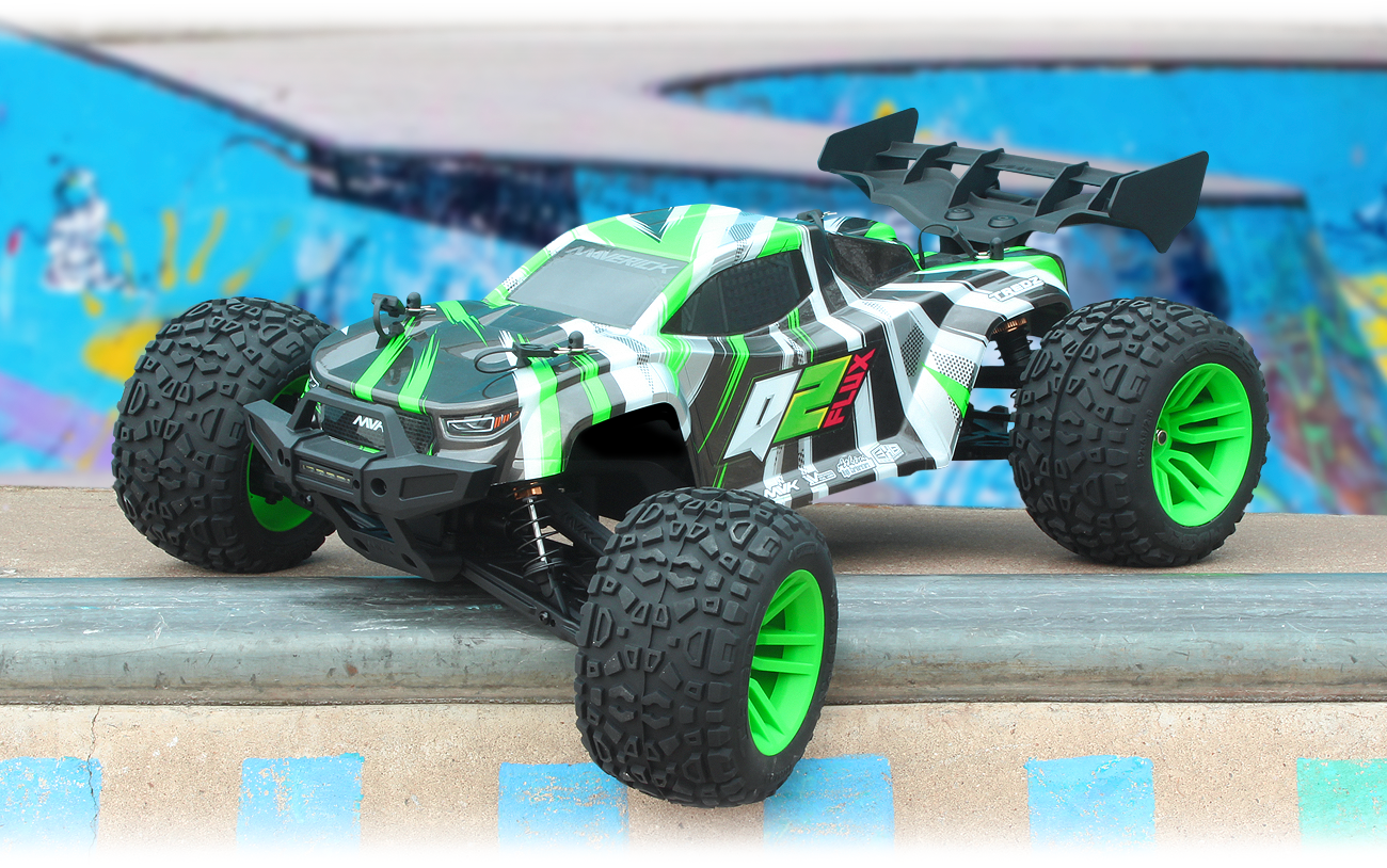 Maverick Quantum2 XT Flux 1/10th Stadium Truck-Green  Item No: MV150408