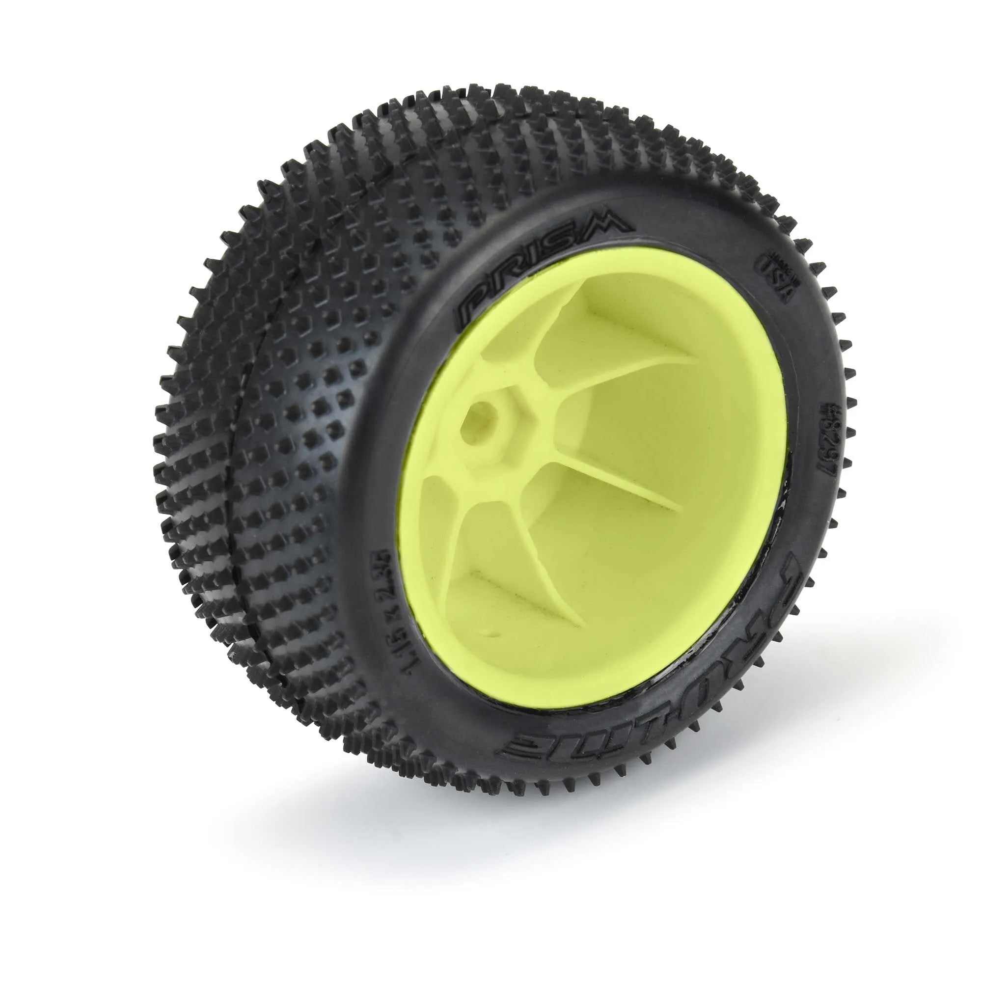 Proline Prism Carpet Tyres Mounted on Yellow Wheels, Mini-B Rear, PR8297-12 - [Sunshine-Coast] - Proline Racing - [RC-Car] - [Scale-Model]