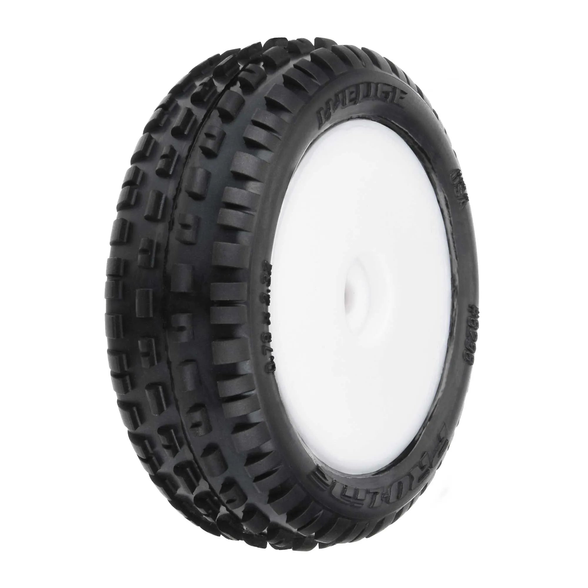 Proline Wedge Carpet Tyres Mounted on White Wheels, Mini-B Front, PR8298-13