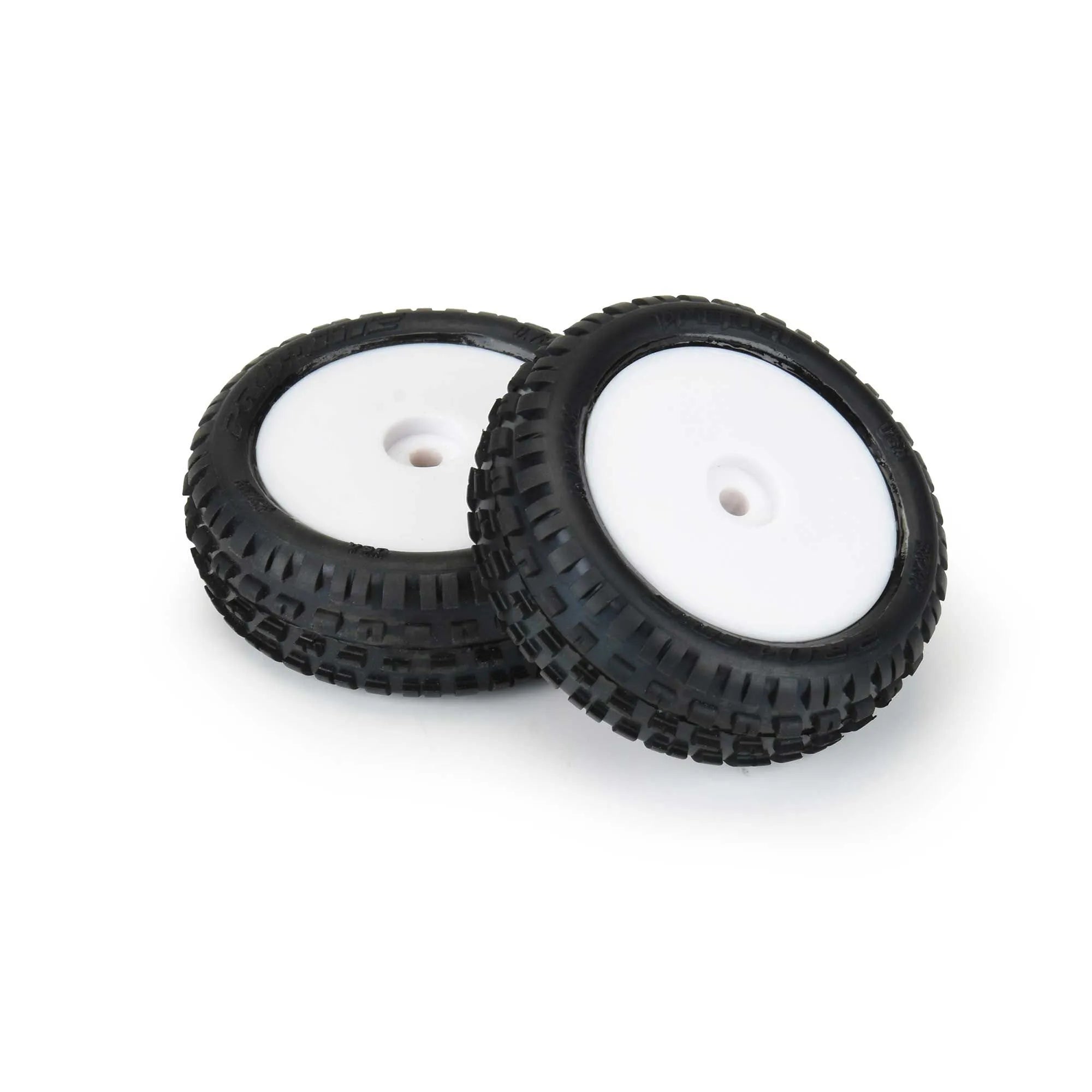 Proline Wedge Carpet Tyres Mounted on White Wheels, Mini-B Front, PR8298-13