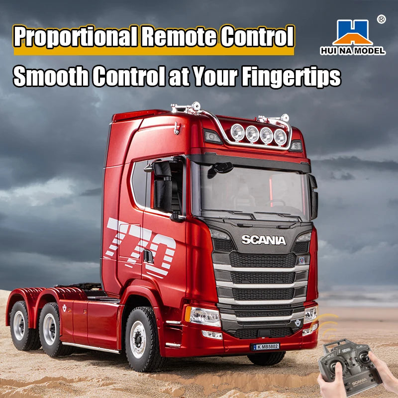 Huina 1501 RC Scania Truck 1/18 Scale 4WD Remote Control (Red)