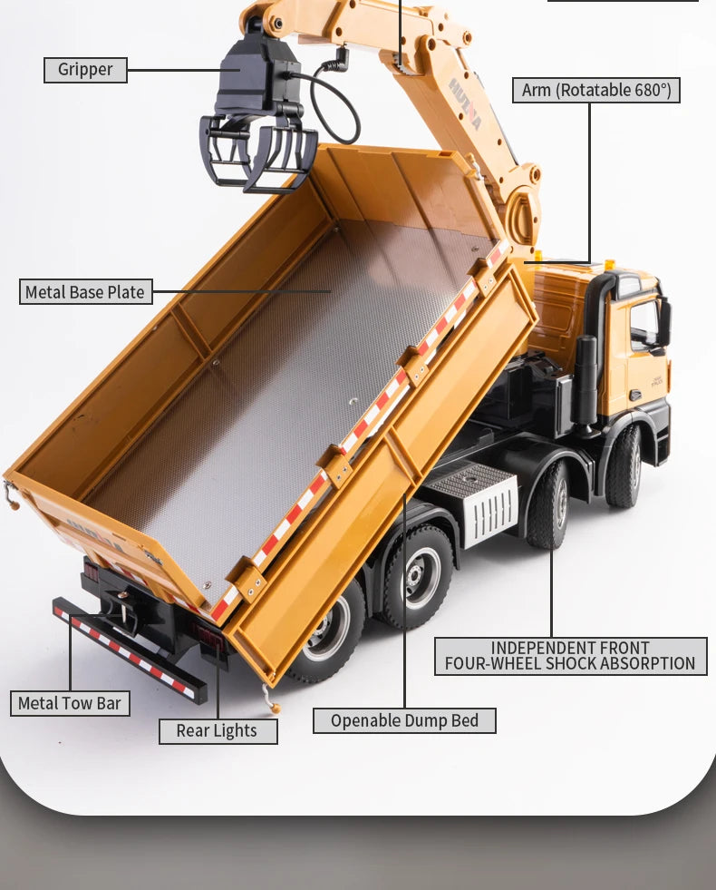 Huina HN1538 1/14 Scale RC Truck with Arm Loader (Upgraded Version)
