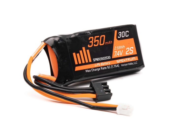 Spektrum 350mAh 2S 7.4V LiPo with PH2.0 2 Pin Connector, DYNB0012