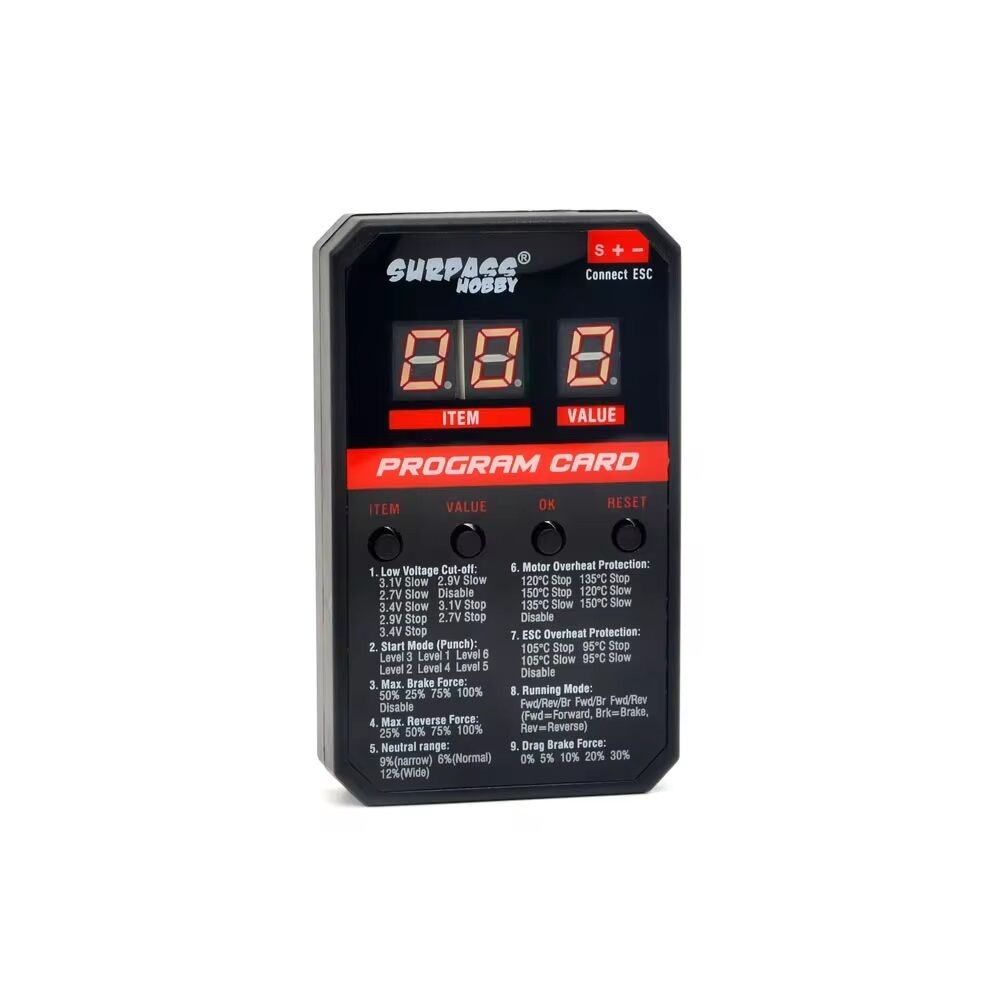Surpass Rocket-RC MINI LED program card Red/Black - [Sunshine-Coast] - Surpass Hobby - [RC-Car] - [Scale-Model]