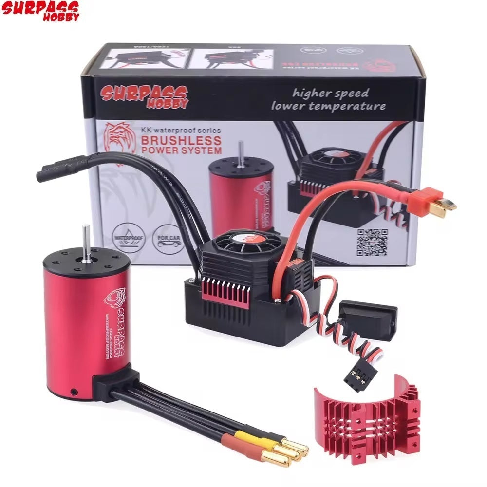 Surpass Hobby KK waterproof 3660 brushless motor with 60A ESC combo + Red heatsink 2600kv - [Sunshine-Coast] - Surpass Hobby - [RC-Car] - [Scale-Model]