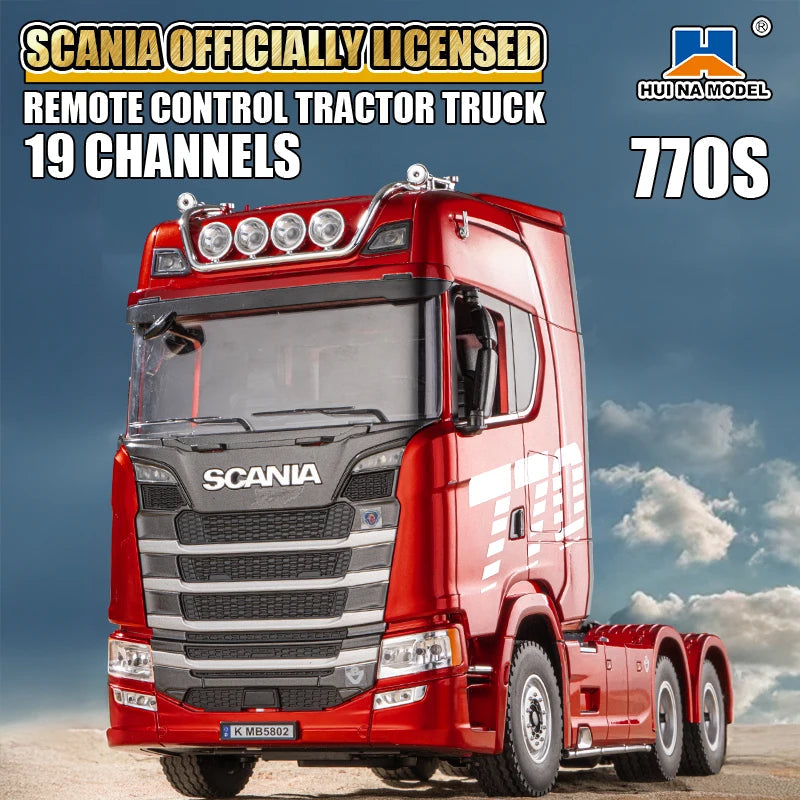 Huina 1501 RC Scania Truck 1/18 Scale 4WD Remote Control (Red)