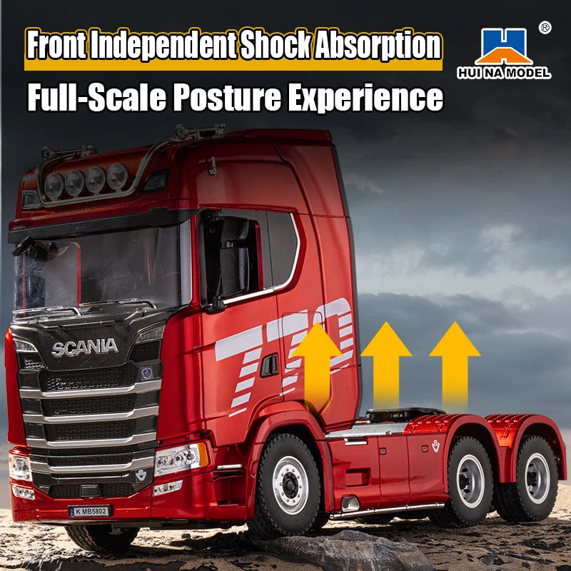 Huina 1501 RC Scania Truck 1/18 Scale 4WD Remote Control (Red)