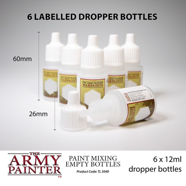 Army Painter Paint Mixing Empty Bottles – 6 x 12ml (TAPTL5040)