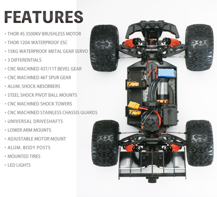 Team Magic 51006 1/10 E5 HX 4S Monster Truggy - Brushless (Warehouse stock - not available in store - online purchase only)