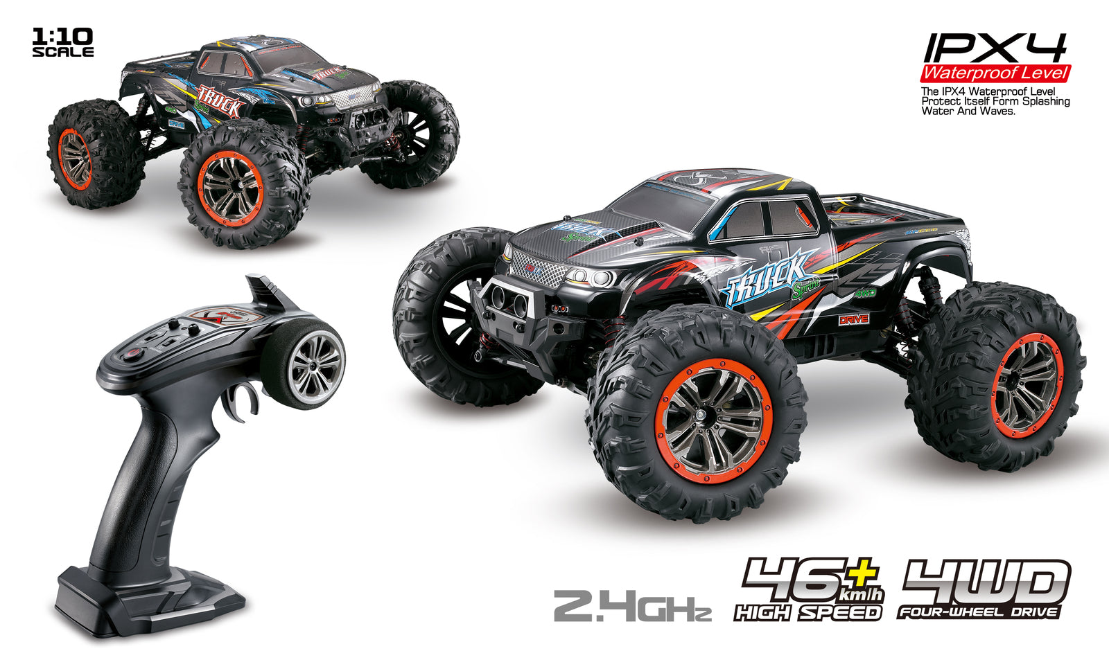 Tornado RC 1/10 IPX4 4WD Brushed Monster Truck - [Sunshine-Coast] - Tornado RC - [RC-Car] - [Scale-Model]