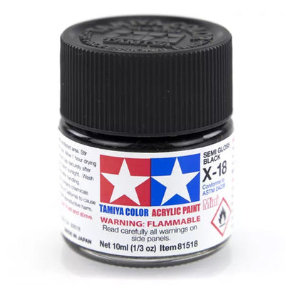 Tamiya Acrylic Mini X-18 Semi Gloss Black - [Sunshine-Coast] - Tamiya - [RC-Car] - [Scale-Model]