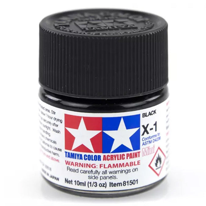 Tamiya Acrylic Mini X-1 Black - [Sunshine-Coast] - Tamiya - [RC-Car] - [Scale-Model]