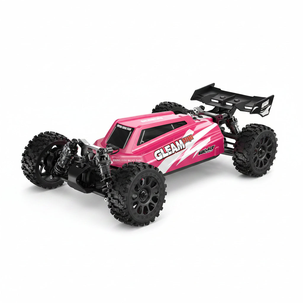 UDI-UD1204P Gleam Pro 4wd Buggy with pink body and gleam Pro decal on side.