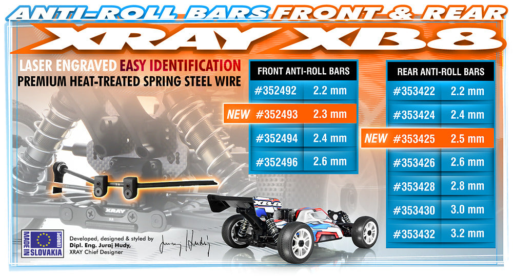 TEAM XRAY XB8 FRONT ANTI-ROLL BAR 2.3MM - [Sunshine-Coast] - Team X-Ray - [RC-Car] - [Scale-Model]