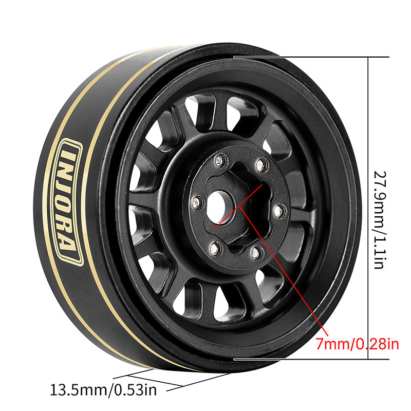 INJORA 1.0 Plus Brass -3.75mm Offset Wheels for Micro Crawlers (W1101)