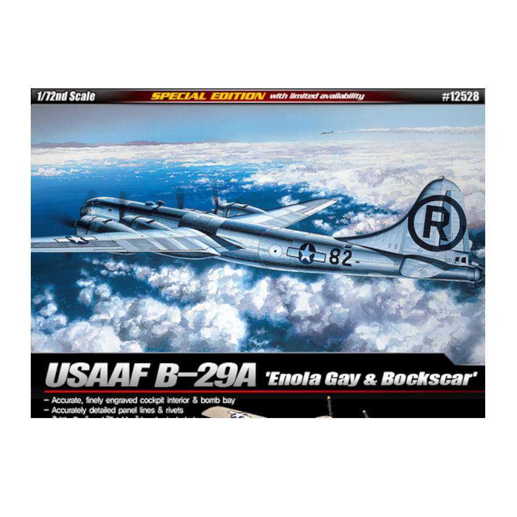Academy 12528 1/72 Scale Boeing B-29A "Enola Gay & Bockscar" Superfortress Plastic Model Kit - [Sunshine-Coast] - Academy - [RC-Car] - [Scale-Model]