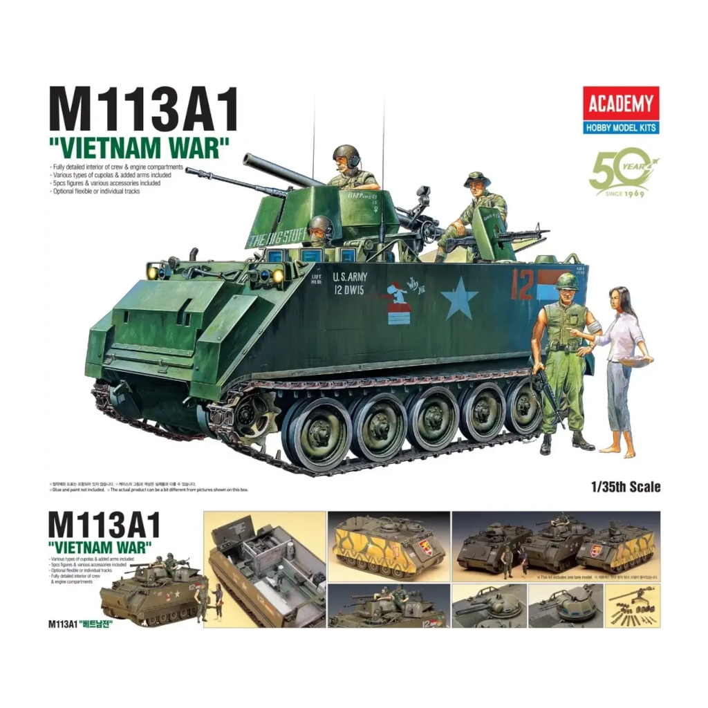 Academy 13266 1/35 Scale M-113A1 (Australian Markings) - Vietnam War - [Sunshine-Coast] - Academy - [RC-Car] - [Scale-Model]