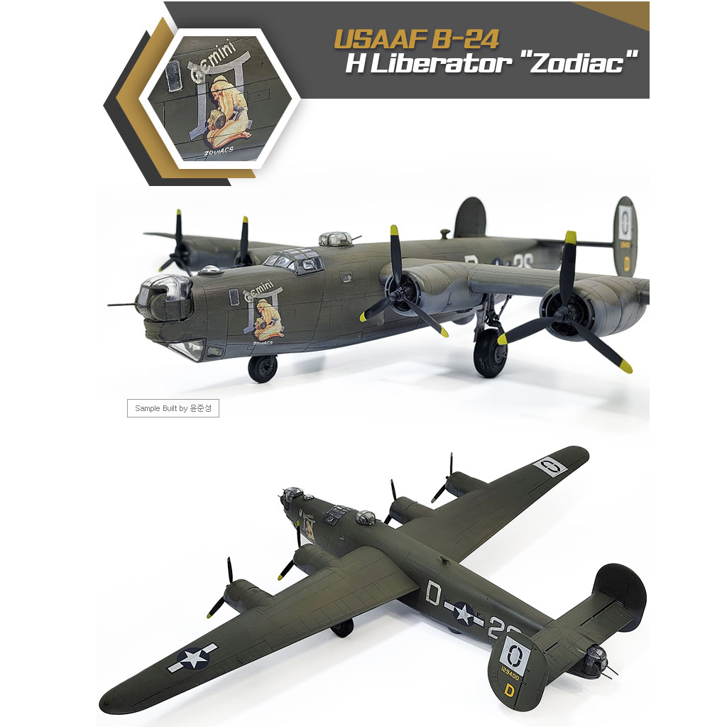 Academy 12584 1/72 Scale USAAF B-24 Liberator 'Zodiac' Plastic Model K