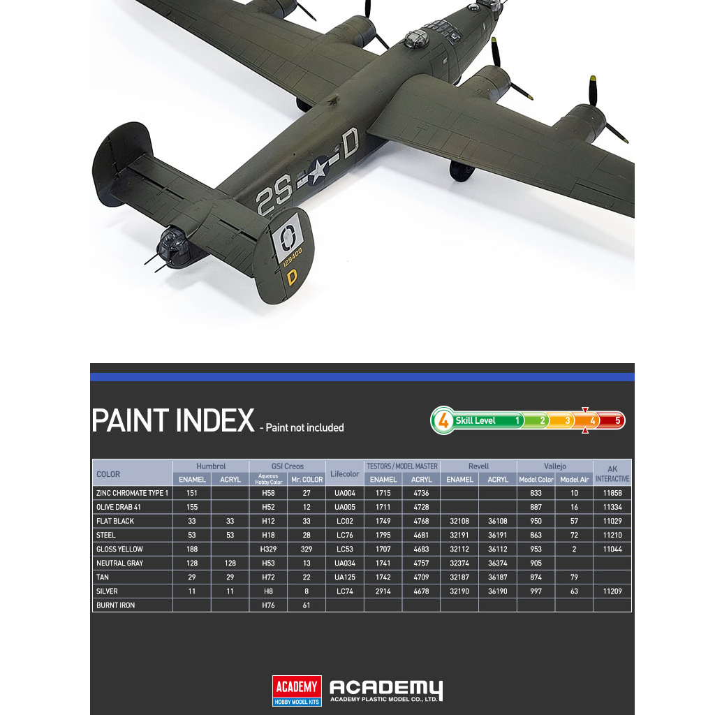 Academy 12584 1/72 Scale USAAF B-24 Liberator 'Zodiac' Plastic Model Kit - [Sunshine-Coast] - Academy - [RC-Car] - [Scale-Model]