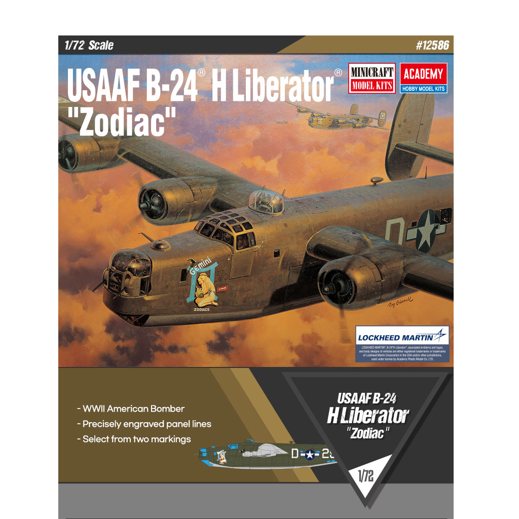 Academy 12584 1/72 Scale USAAF B-24 Liberator 'Zodiac' Plastic Model K