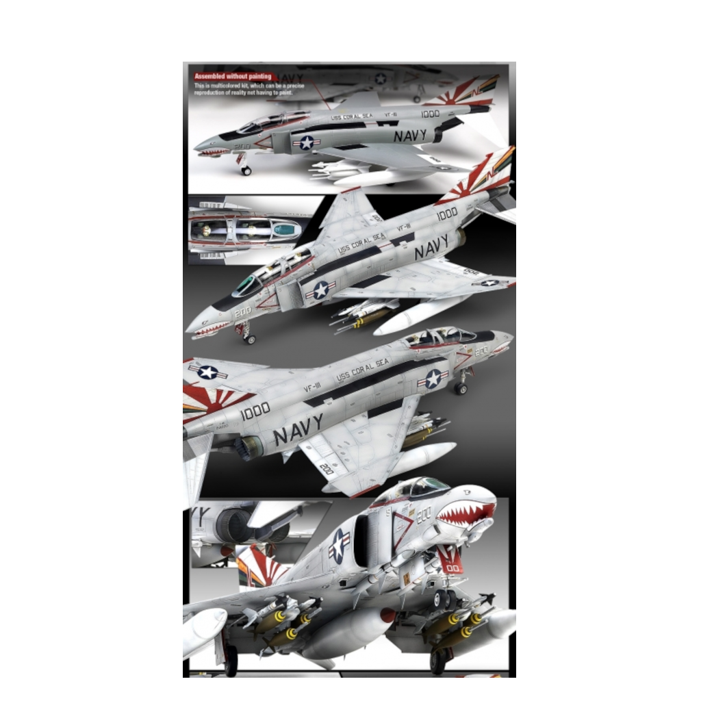 Academy 12232 1/48 Scale McDonnell-Douglas F-4B Phantom "VF-111 Sundowners" - [Sunshine-Coast] - Academy - [RC-Car] - [Scale-Model]