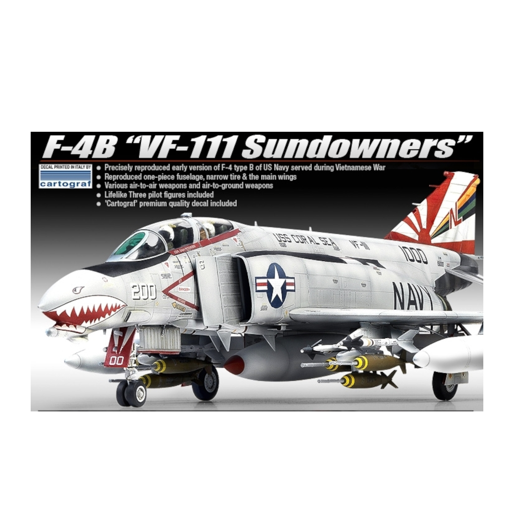 Academy 12232 1/48 Scale McDonnell-Douglas F-4B Phantom "VF-111 Sundowners" - [Sunshine-Coast] - Academy - [RC-Car] - [Scale-Model]