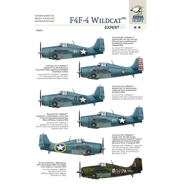 Arma Hobby 70047 1/72 Scale F4F-4 Wildcat - Expert Set - [Sunshine-Coast] - Arma Hobby - [RC-Car] - [Scale-Model]