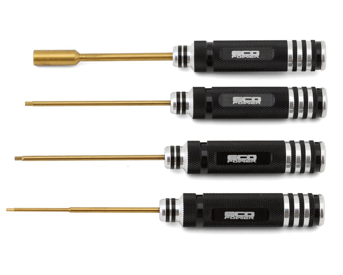 EcoPower Metric Hex and Nut Driver Tools Set (Hex 1.5, 2.0, 2.5mm/ Nut 7.0mm)