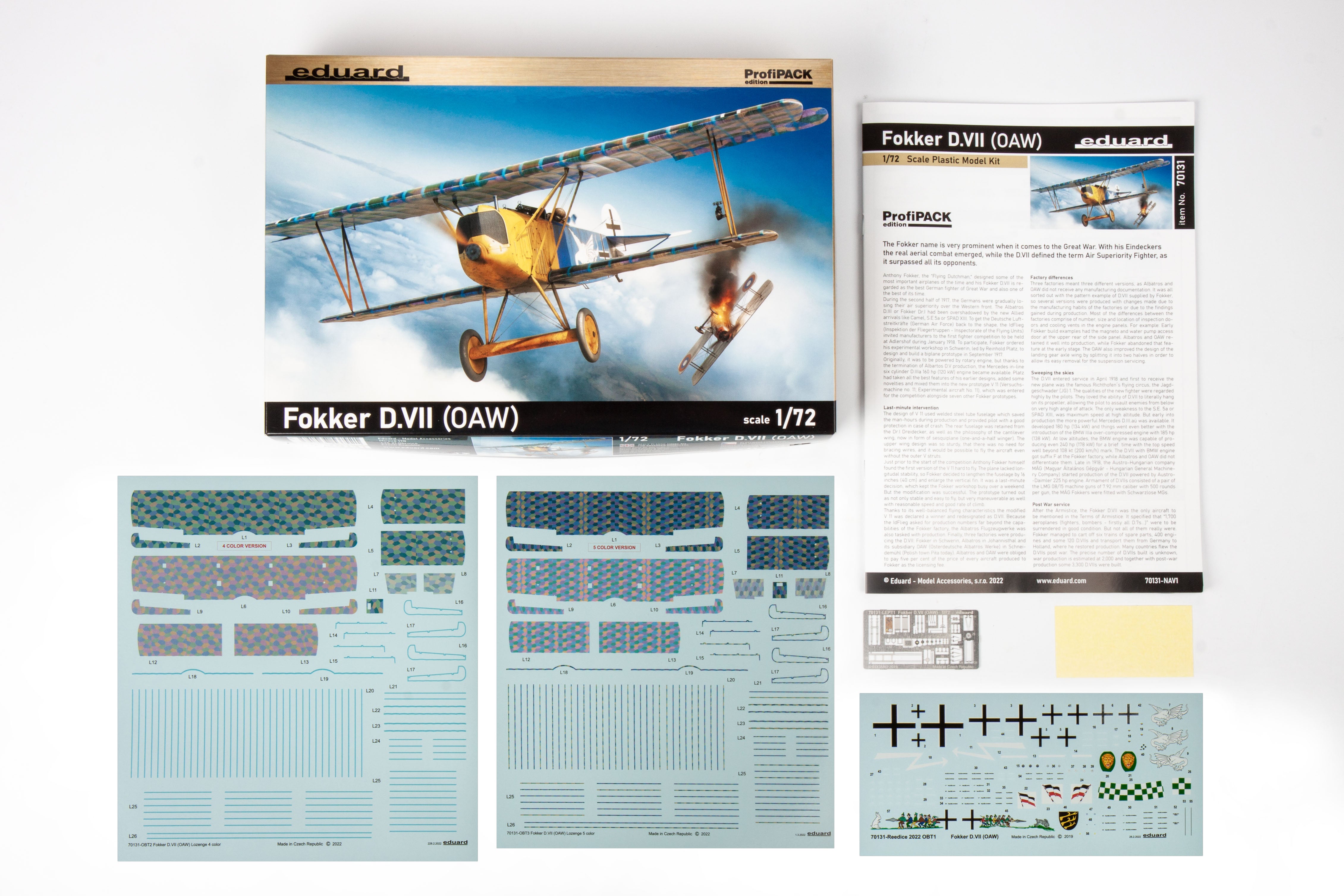 Eduard 70131 1/72 Scale Fokker D. VII (OAW Production) - Techtonic Hobbies - Eduard