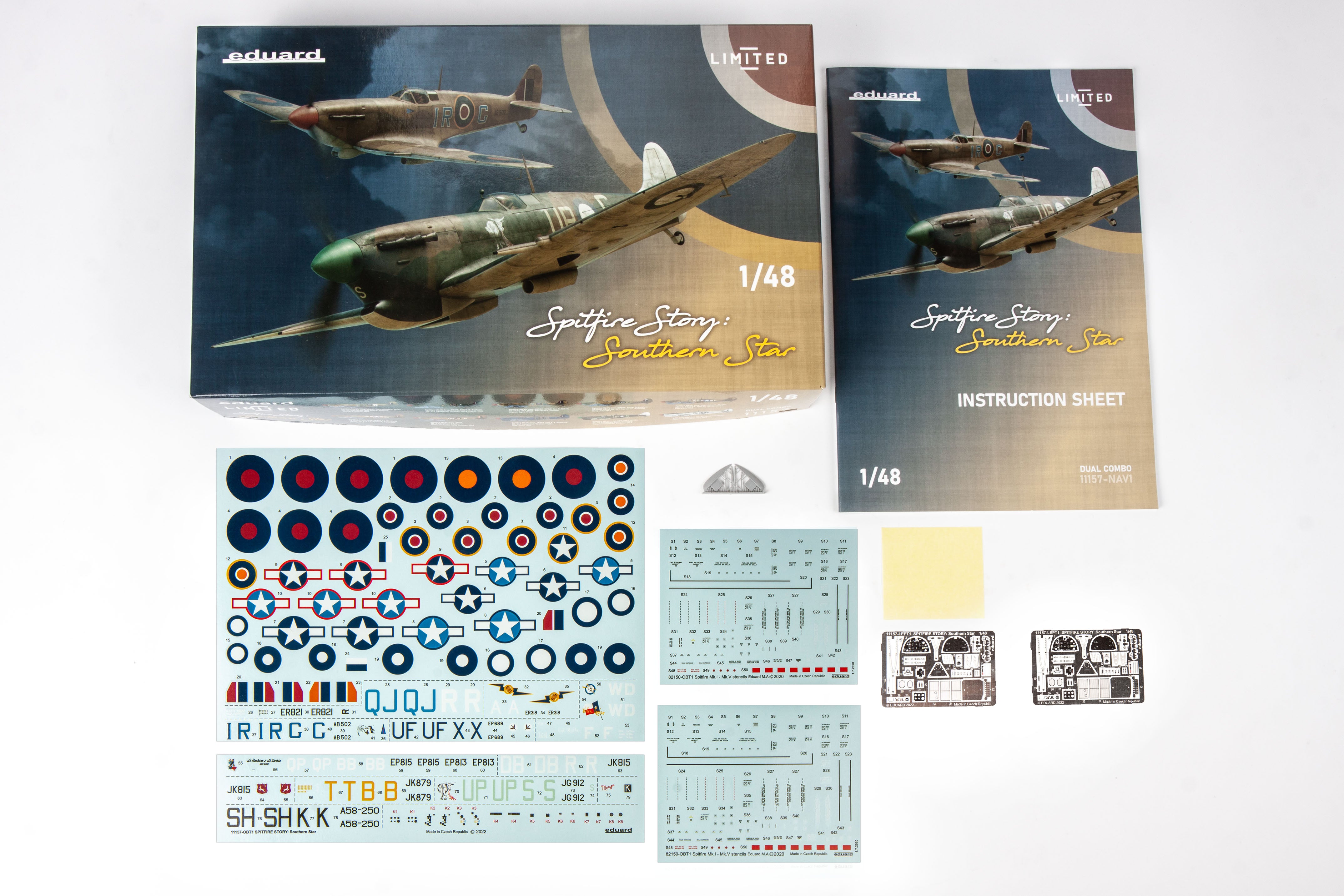 Eduard 11157 1/48 Scale Spitfire Mk.Vb/Vc Southern Star DUAL COMBO(With Australian Decals) - Techtonic Hobbies - Eduard