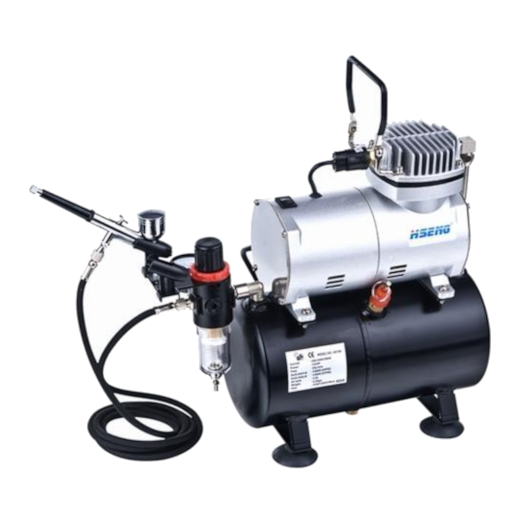 Hseng AS-186K Air Compressor with Holding Tank Kit (Includes Hose & HS-80 Airbrush) - [Sunshine-Coast] - Hseng - [RC-Car] - [Scale-Model]