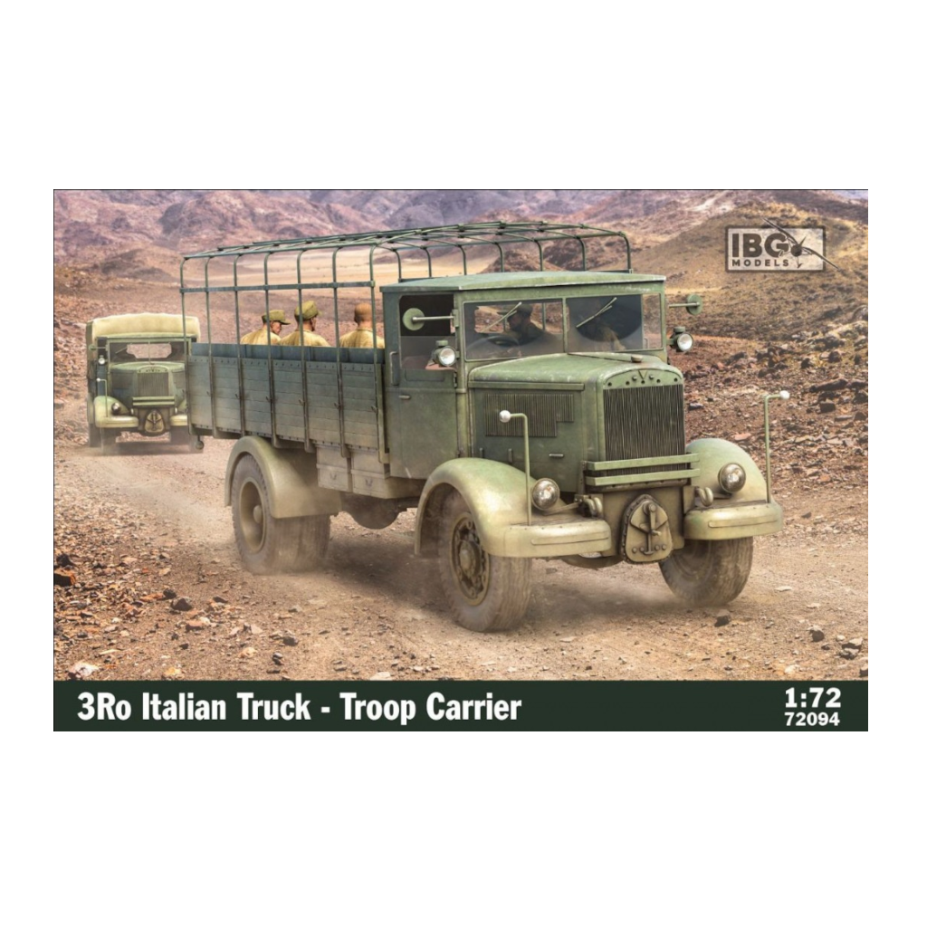 IBG 72094 1/72 Scale 3Ro Italian Truck - Troop Carrier Plastic Model Kit - Techtonic Hobbies - IBG