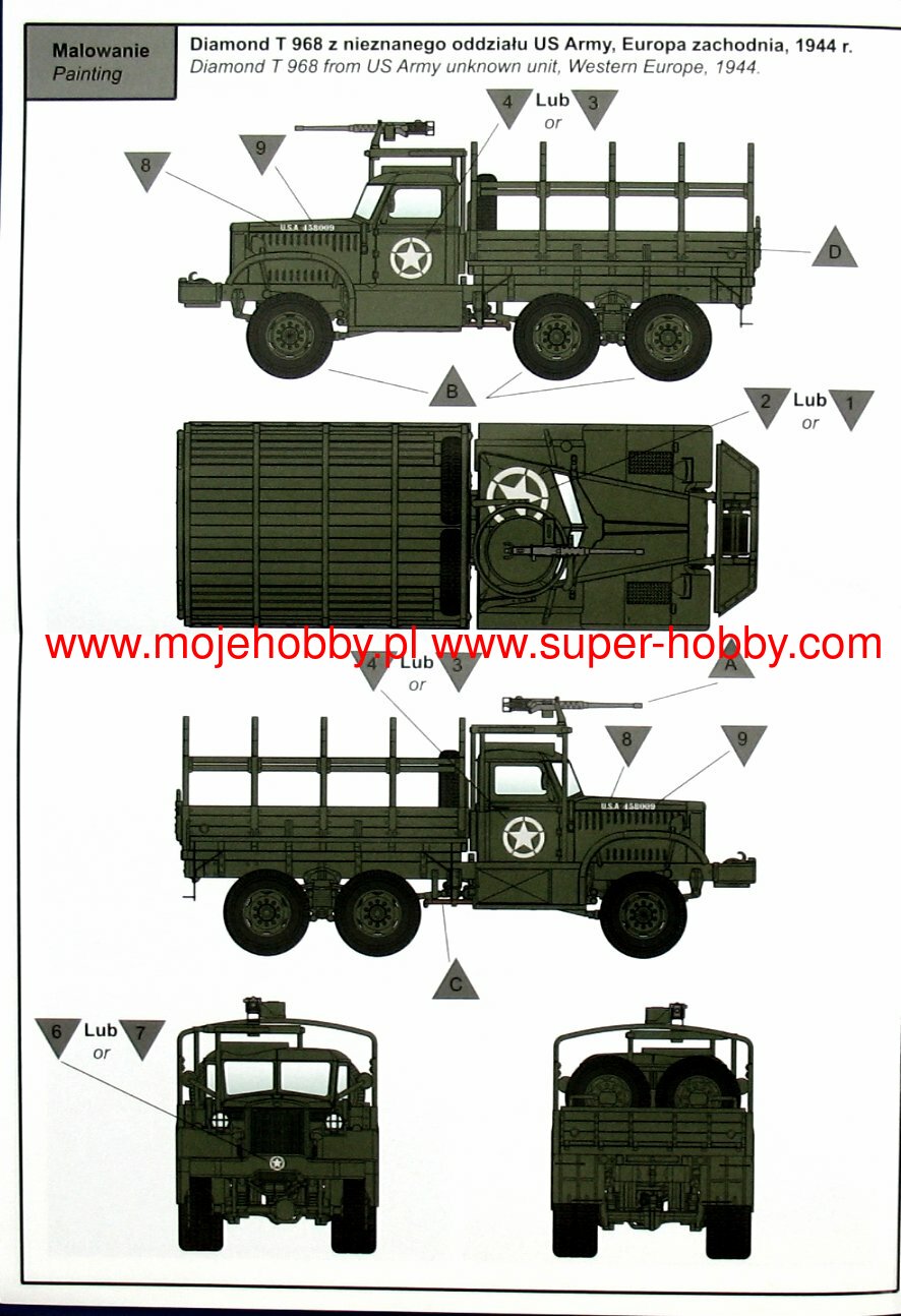 IBG 72083 1/72 Scale Diamond T 968 cargo Truck with M2 Machine Gun Plastic Model Kit - Techtonic Hobbies - IBG