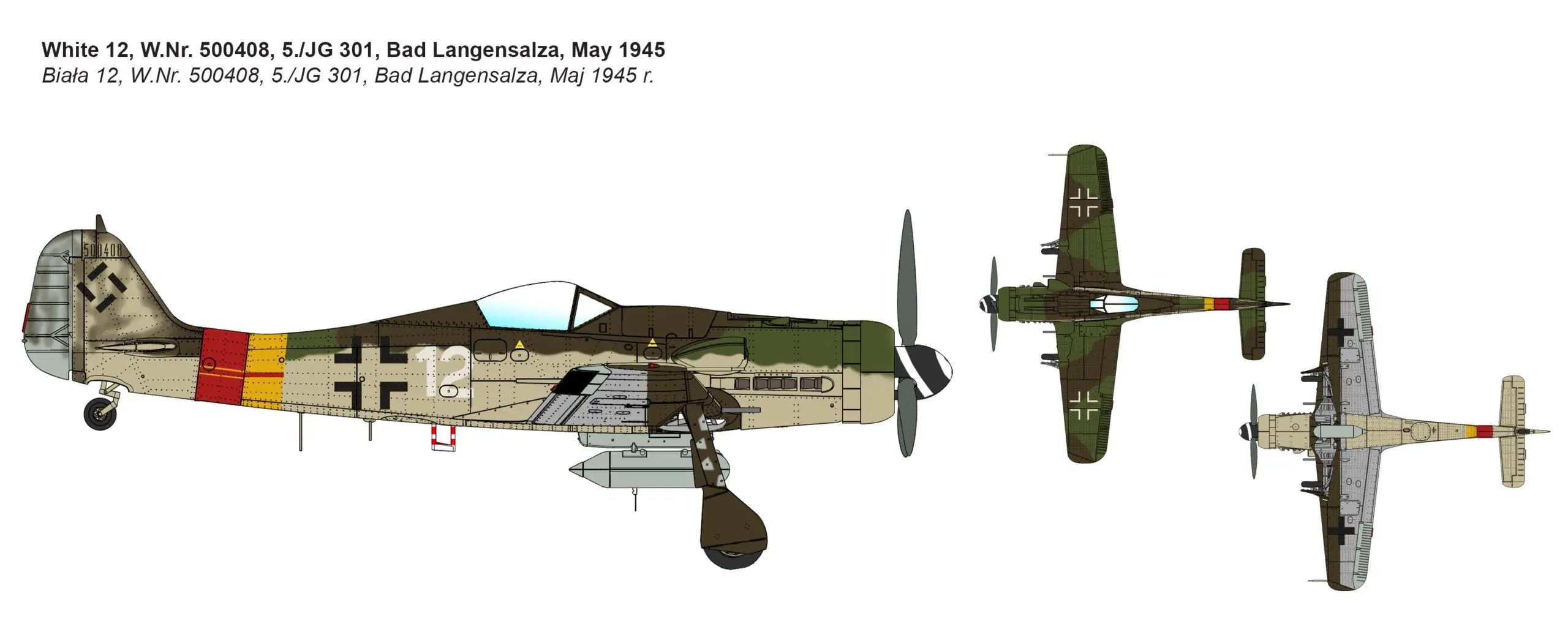 IBG 72536 1/72 Scale Focke-Wulf Fw 190D-9 Mimetall Plastic Model Kit - Techtonic Hobbies - IBG
